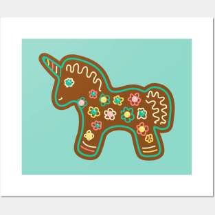 Cute Gingerbread Unicorn Posters and Art